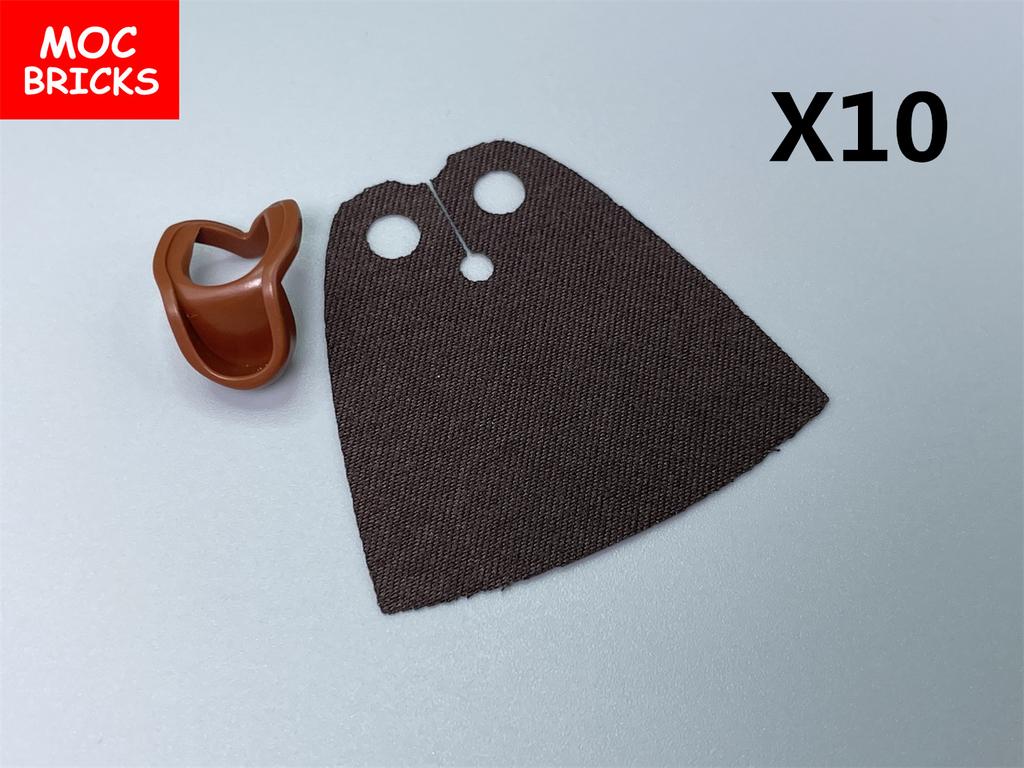 10sets MOC Blocks Cape Hood Folded Down Helmet 15428 30381 Ideal For 4cm Figures Construction Bricks Playthings Children's Dolls Gifts