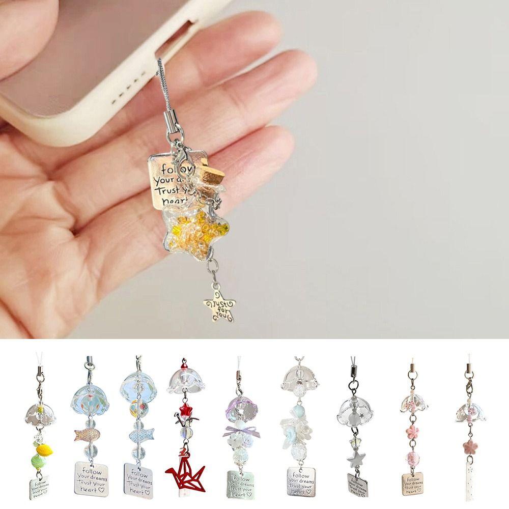 Green Lemon Persimmon Keychain Wind Chimes Beaded Keychain Cute Lemon Keychain  Key Ornament