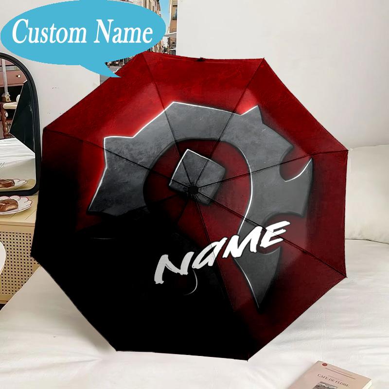Custom Name Umbrella Dragon's Fiery Warcraft Umbrella 8-Frame for Travel, Camping, Casual Lightweight Portable, Essential for Family Gifts
