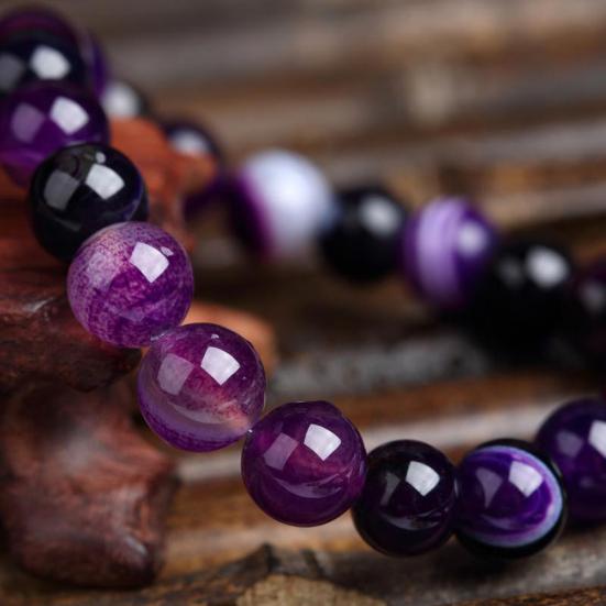 Bracciale da donna con perline in finta agata, catena rotonda, gioielli per amici