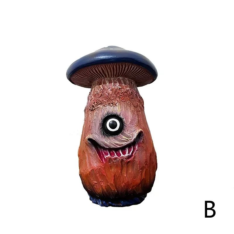 New Halloween Creative Skull Mushroom Sculpture Monster Resin Crafts Home Garden Decorations Office Desktop Decorations