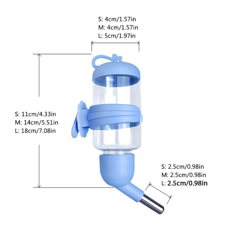 Plastic Water Feeder Bottle Hangings Auto Dispenser Drinker Hamster Small Pet Drinking Stainless Steel-Pipe Fountain