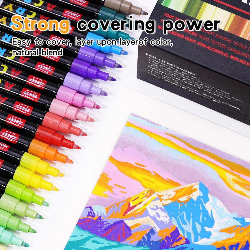 36-168 Colors Acrylic Paint Pen Markers Acrylic 0.7mm Tip Paint Markers Set for Wood Rock Painting Canvas Gift DIY Crafts Art