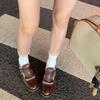British Style Retro Women's Shoes Thick-heeled Shoes