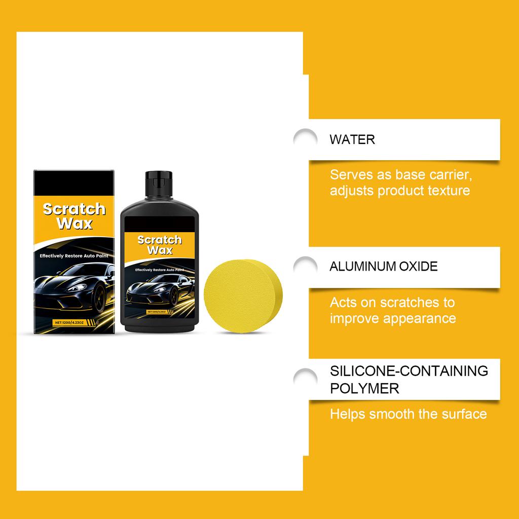 Scratch cream for minor scratches car paint, cleaning, stain removal, and car body care.