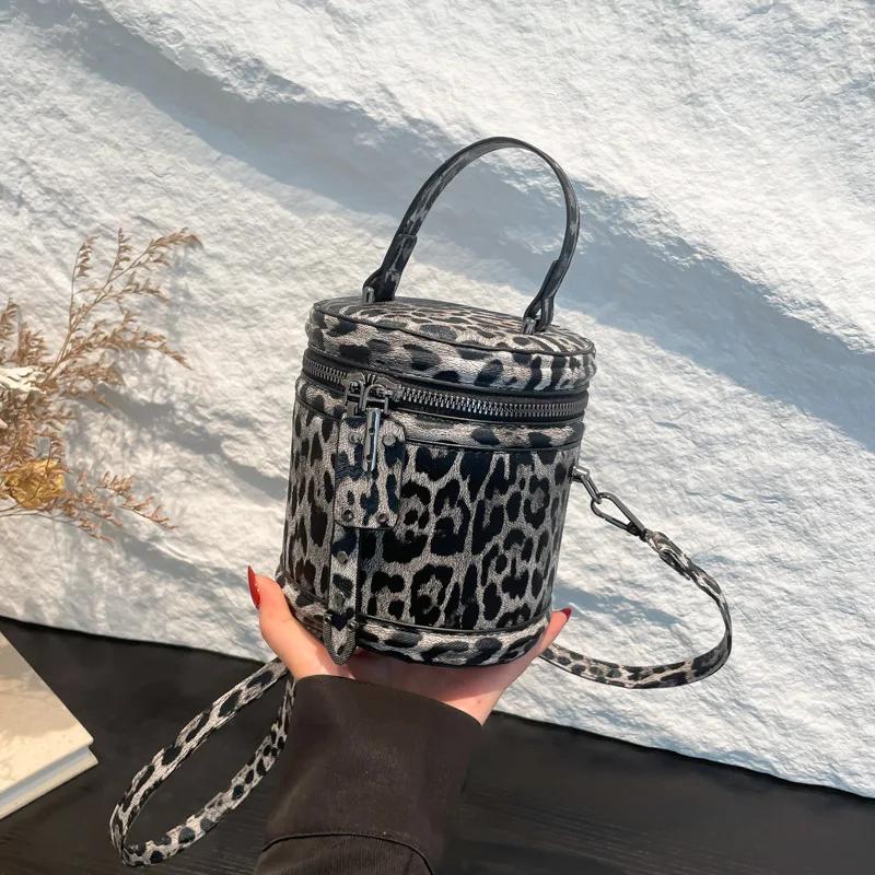 Damskie torby na ramię Leopard Retro modna torba typu bucket Bag Crossbody Bag dla kobiet Designer Bag Portfel i torebki