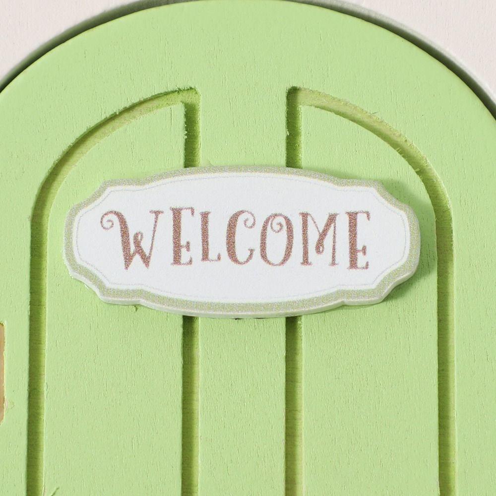 Simulation Balcony Wooden Fairy Elf Door Set Room Wall Decor Kids Toys Fairy Door  Home Decor