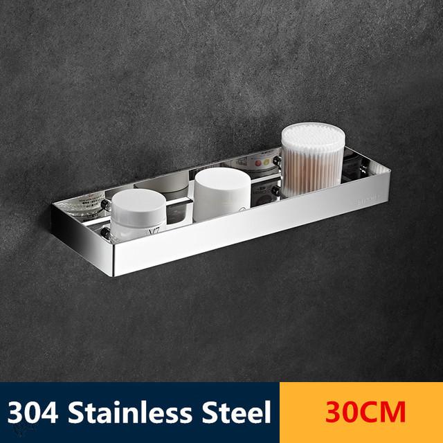 

Stainless steel Chrome Bathroom Shelves toilet Storage holder Kitchen Wall Shelf Shower Storage Rack Black Bathroom Accessories