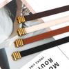 Women Chic Waist Belt Pu Leather With Thread Coupling Design For Casual Dressing
