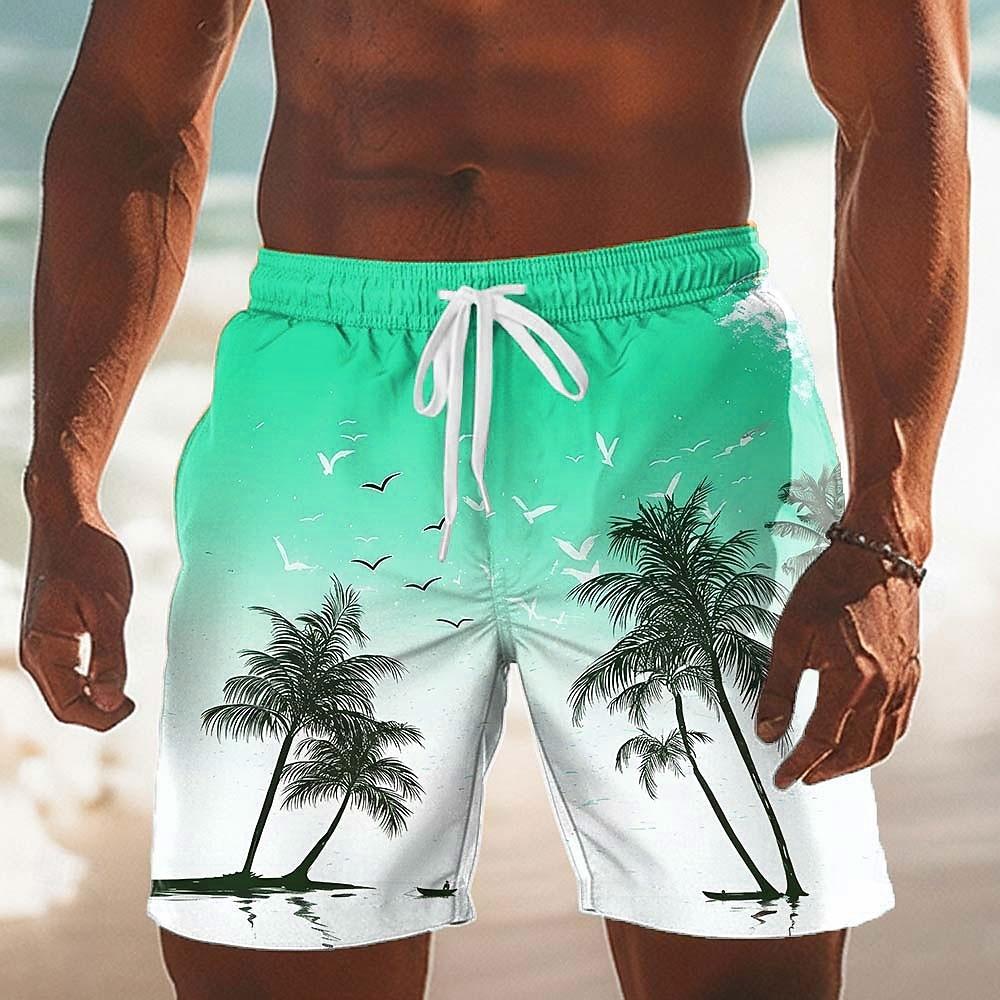 Men's Coconut Tree Tropical Plants Swim Trunks Swim Shorts Board Shorts