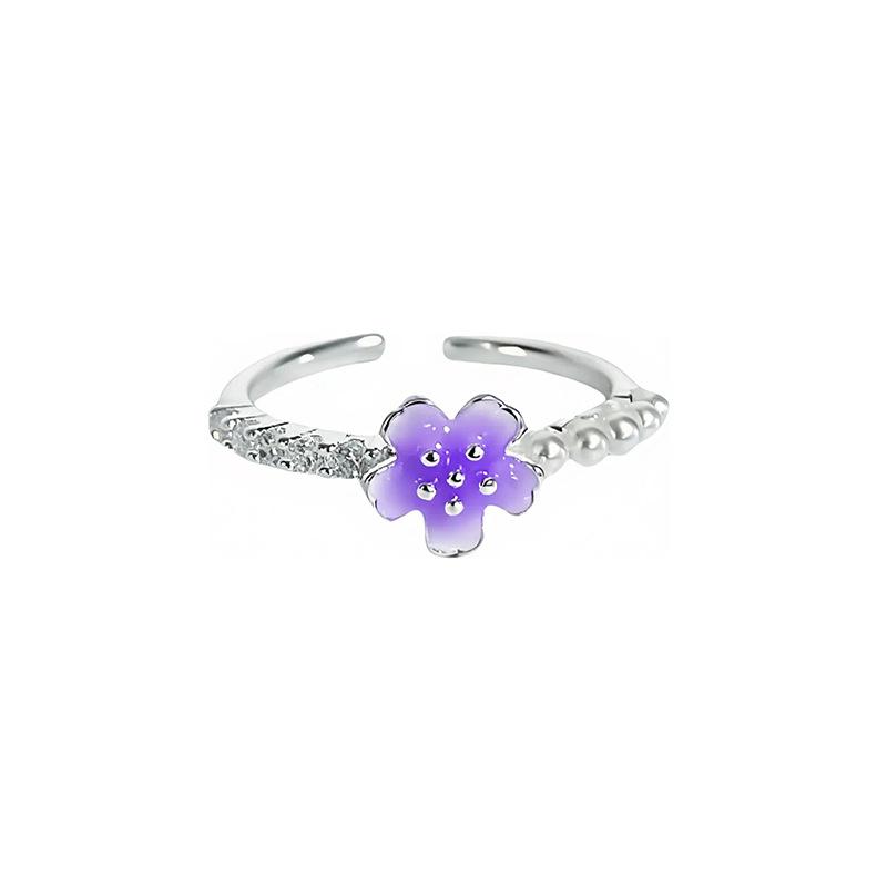 Spring Flowers Are Brilliant, Exquisite Multi-Colored Daisy Flowers, Pearl Rings, Light Luxury, High-End, Niche Design Rings