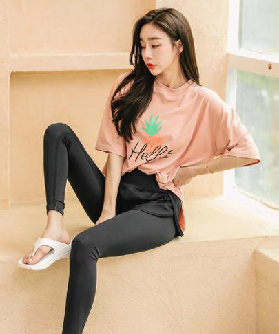 Tyubeuteuli Women'S Hello Loose Fit Short Sleeve Rash Guard B605 Salmon Pink