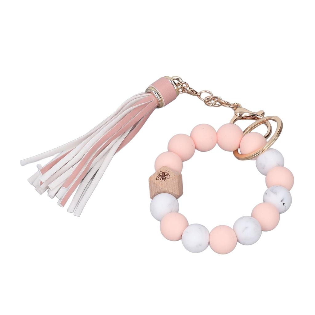 Náramek na klíče Silikonové korálky Kovový přívěsek na klíče Střapce Styl Jasné barvy Korálkové náramky na doma