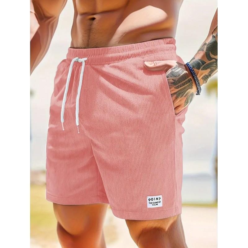 Summer Men Corduroy Shorts Casual Lightweight Loose Fit Men's Beach Board Shorts Short Pants Trousers