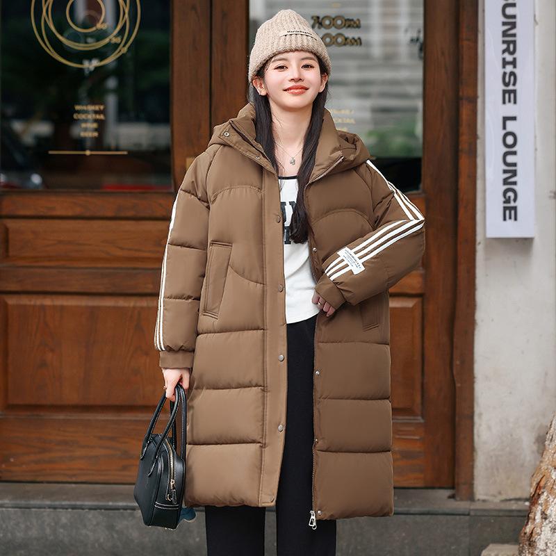 

Корейская версия ветрозащитной легкой пушистой теплой куртки с капюшоном, свободной средней длины, в стиле кэжуал, спортивная, из высококачественной ткани, хлопковая куртка, пальто XL темно-коричневого