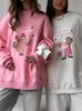 Sweet & Fun Couple Print Loose Sweatshirt - Fall/Winter 2025 Collection