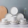 Black Line Glazed 16-Piece Bone China Dinnerware Set