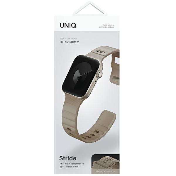 Uniq Pasek Stride Apple Watch Series1/2/3/4/5/6/7/8/9/Se/Se2 38/40/41Mm Fkm Rubber Strap Khaki/Pale Khaki