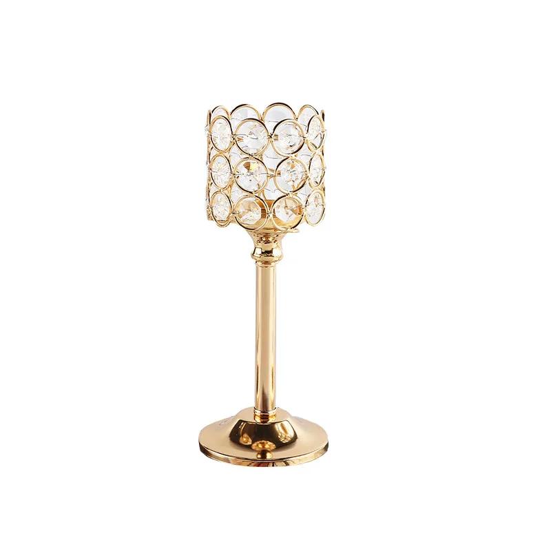 Crystal Candle Holder European Style Candlestick High-end Iron Metal Decoration Handicrafts Hotel Wedding Home Decor Decoration