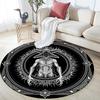 Black and White Monsters,Round Area Rug,Carpet Rug for Living Room Bedroom Sofa Playroom Decor,Non-slip Floor Mat