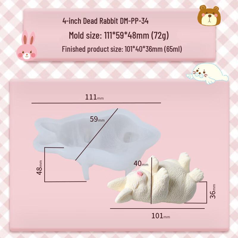 Creative Playing Dead Rabbit Silicone Dessert Molds