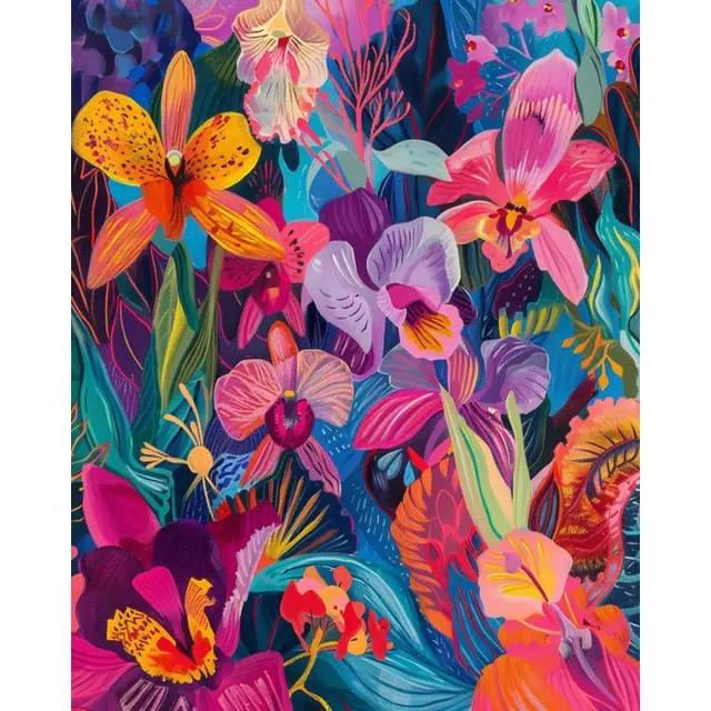 

RUOPOTY Paint By Numbers For Adults Pictures By Numbers Flowers Diy Crafts Paintings On Canvas For Home Decor Personalized Gif 40x50cm NO Frame