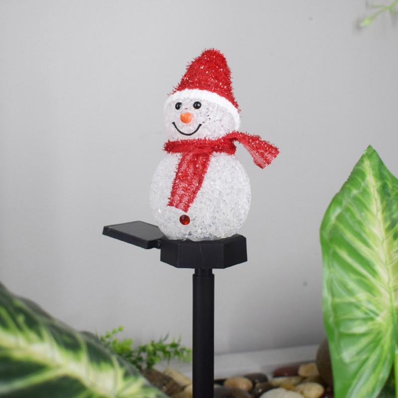 Outdoor Solar Pathway Lights Cute Cartton Small Snowman Solar Energy Lawn Light Grounding Light Landscape Garden Lamp