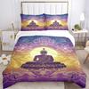 3pcs Buddha Lotus Bedding Set, Includes Without Pillow Inserts, Soft Comfortable Bedding Set,All-Season Use a0924009