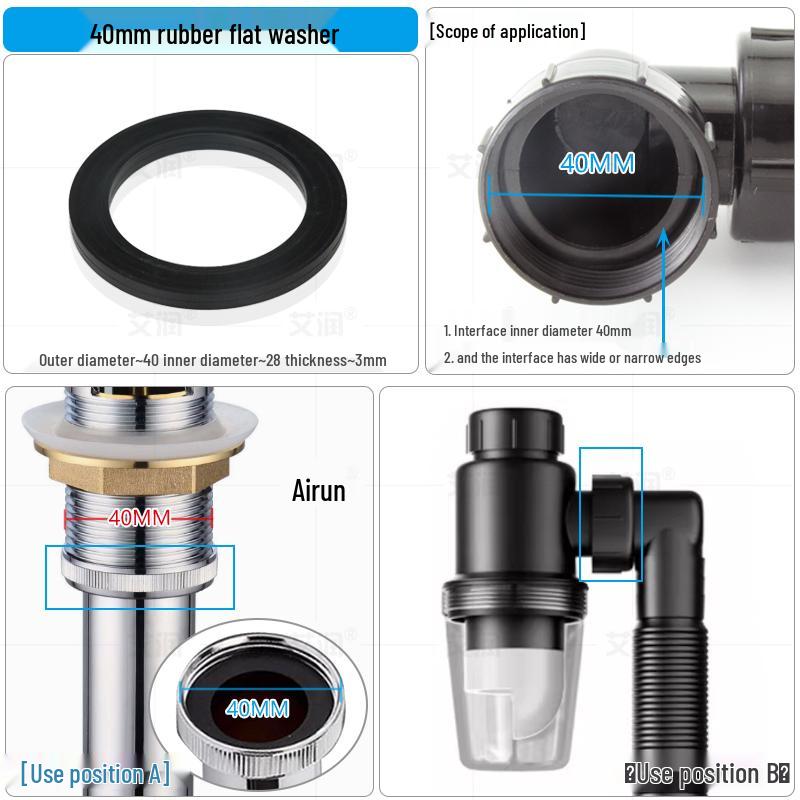 Gumový těsnicí kroužek pro kuchyňský dřez pro těsnění odpadní trubky