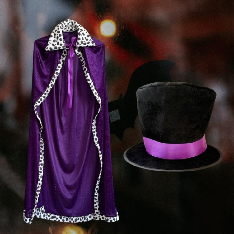 Themed King Queen Cape Costume Halloween Party Cloak Lightweight Polyester Design Theater Performances Hat