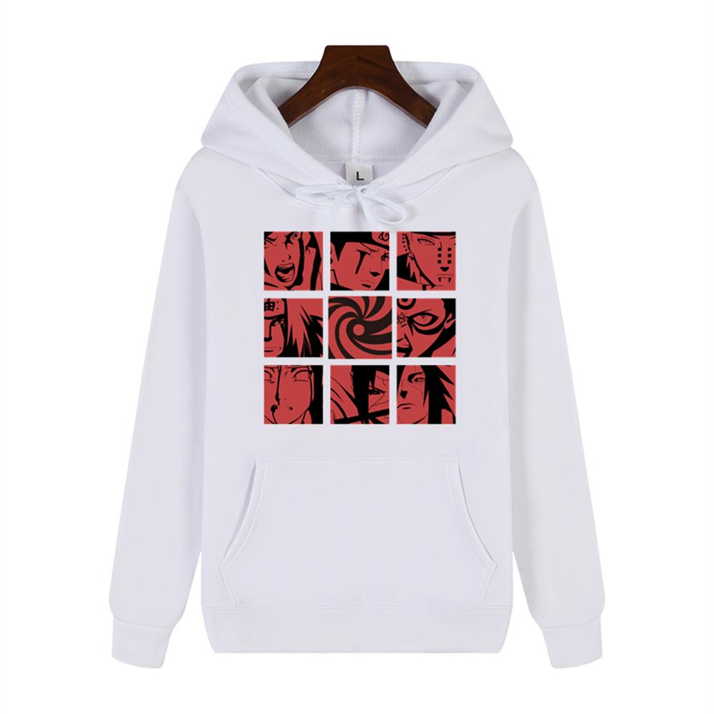 Naruto creative Dziewięć nadruków w kratkę Jesień i zima wygodna miękka gruba męska wysokiej jakości swobodna moda ciepła bluza z kapturem