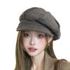 Autumn And Winter Beret Women'S Versatile Cloud Octagonal Hat Big Head Circumference Showing Face Small Retro Painter Hat