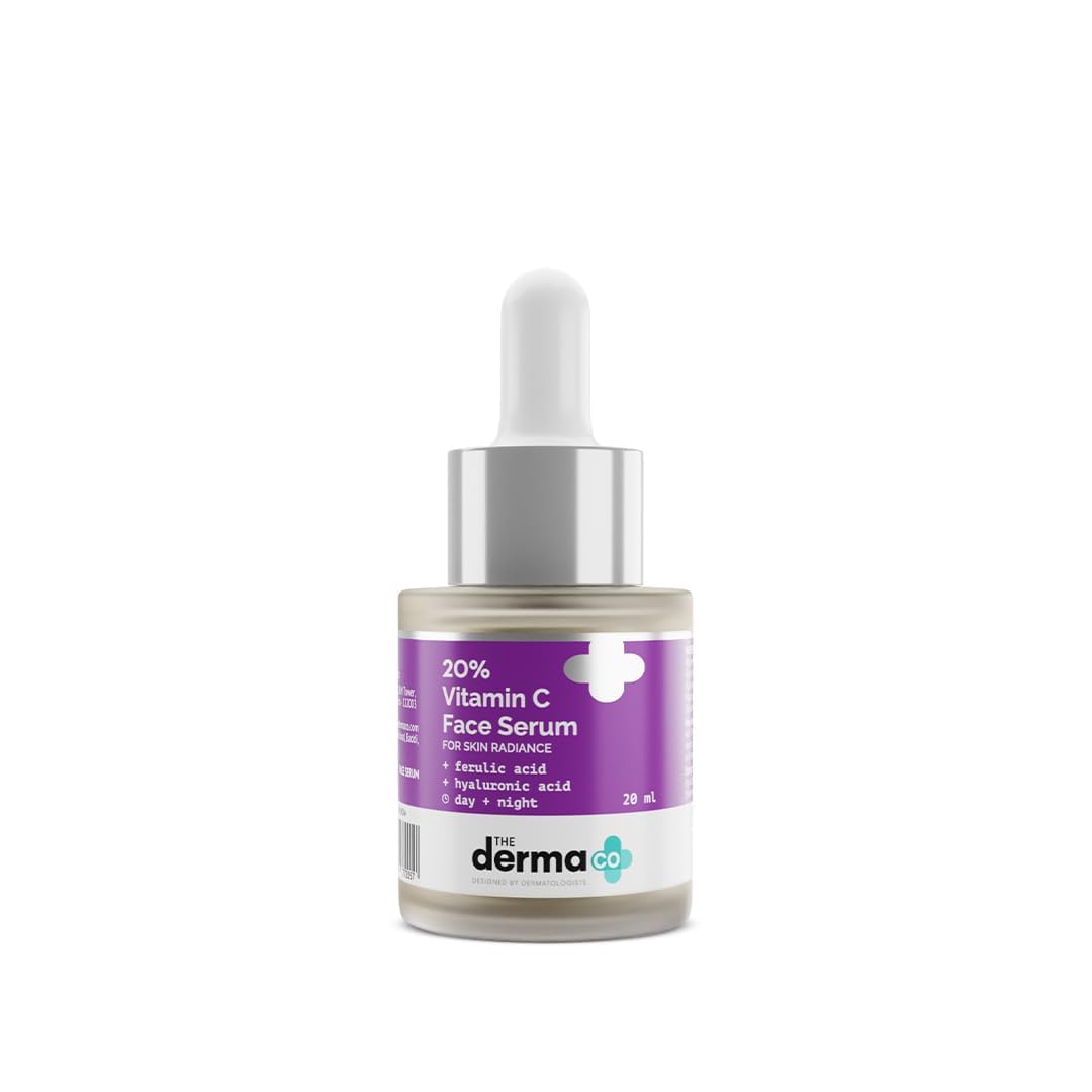 Сыворотка для лица The Derma Co с 20% витамином С, 20 мл | Осветление и сияние кожи | Выравнивает тон кожи | Борется с пигментацией