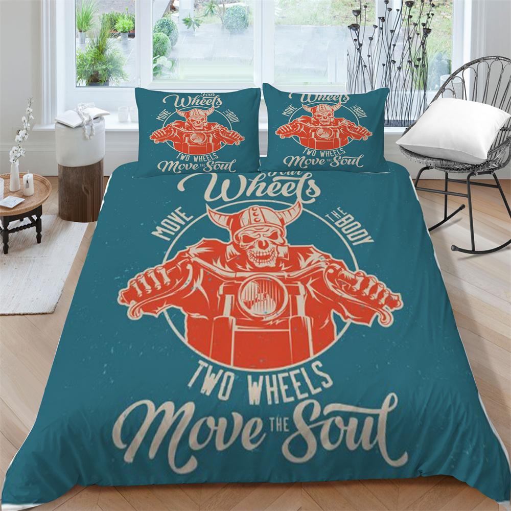 3D Skull Print Bed Suit Bedding Quilt Cover Home Bedclothes Kids Gift Microfiber Comforter Breathable Duvet Cover