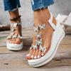 Women's Rhinestone Platform Sandals - 2025 Summer Fairy Style Versatile Wedge Heel for Beach Outfits