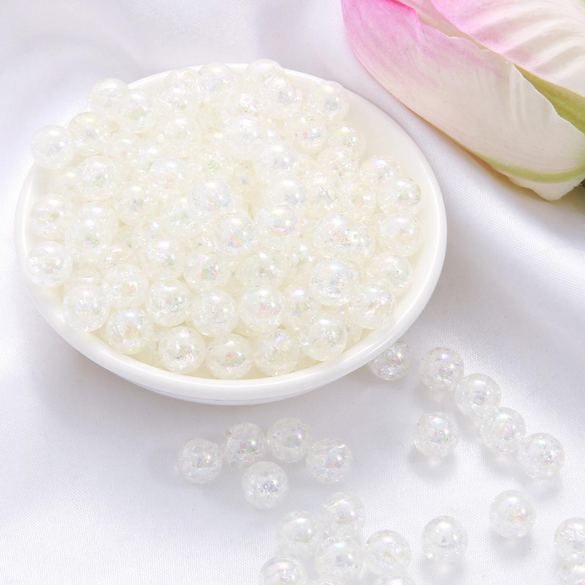 

50 шт. акриловые разноцветные бусины-пузыри для DIY ожерелья, ювелирных аксессуаров 10mm 2.5mm белый