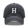 Vintage Washed Cotton Dad Hat Baseball Cap - 2-Tone A-Z Initial Embroidery Adjustable Unisex Team Cap for Men Women