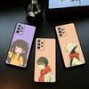 Cute Cartoon Couple Phone Case For Samsung Galaxy A73,A72,A71,A70,A53,A52,A51,Soft Silicone Black Cover