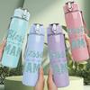 1PC Blessed Mama Cursive Text Print 750ml Color Plastic Sports Water Bottle Leakproof Flip Straw Lid Suitable for Sports Office Home Use