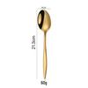 Gold-Plated 410 Stainless Steel 5-Piece Western Cutlery Set - Knife, Fork, Dessert Spoon