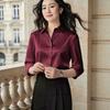 VEZFAA Moda dame ocazional primăvară toamnă imprimeu culoare uni mâneci lungi cu gât POLO Bluze și cămăși