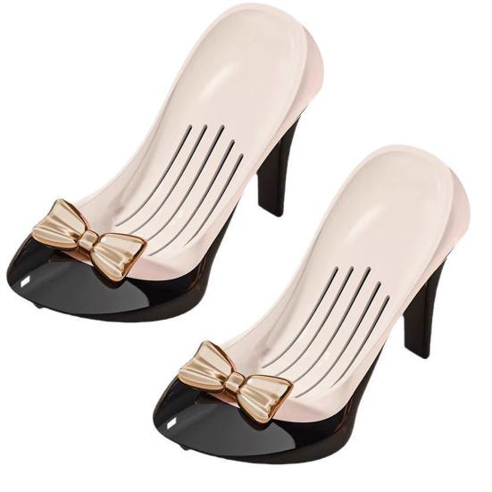 1/2Pcs Soap Box with Convenient Suction Cup High Heels Design Self-Draining Soap Dish Plastic Soap Holder Multi-Functional Organizer
