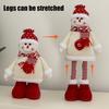 Christmas Plush Doll Decoration Stuffed Standing Snowman/Santa Claus/Elk Figurine with Retractable Long Leg for Holiday Winter Home Table Decor