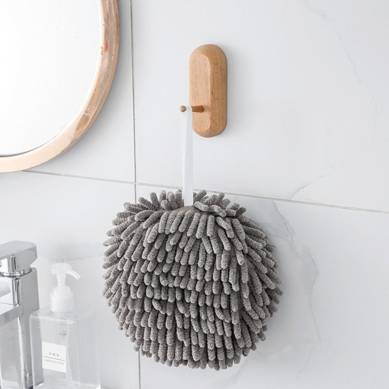 

17x17cm Soft Snow Neil Rubbing Handball Hanging Type Absorbent Quick Drying Towels Kitchen and Bathroom Hanging Ring Type Ultra-fine Fiber Towel Ball 17x17cm 1pcs have sponge сірий