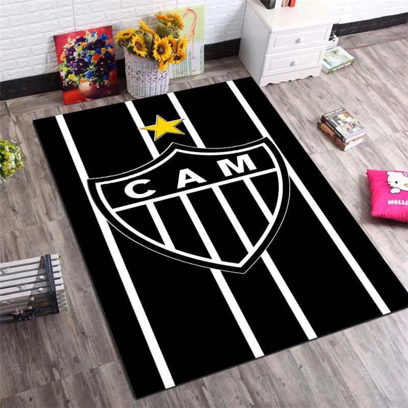 Atlético Mineiro "CAM" Non-Slip Area Rug, Football Club Print Floor Carpet for Home