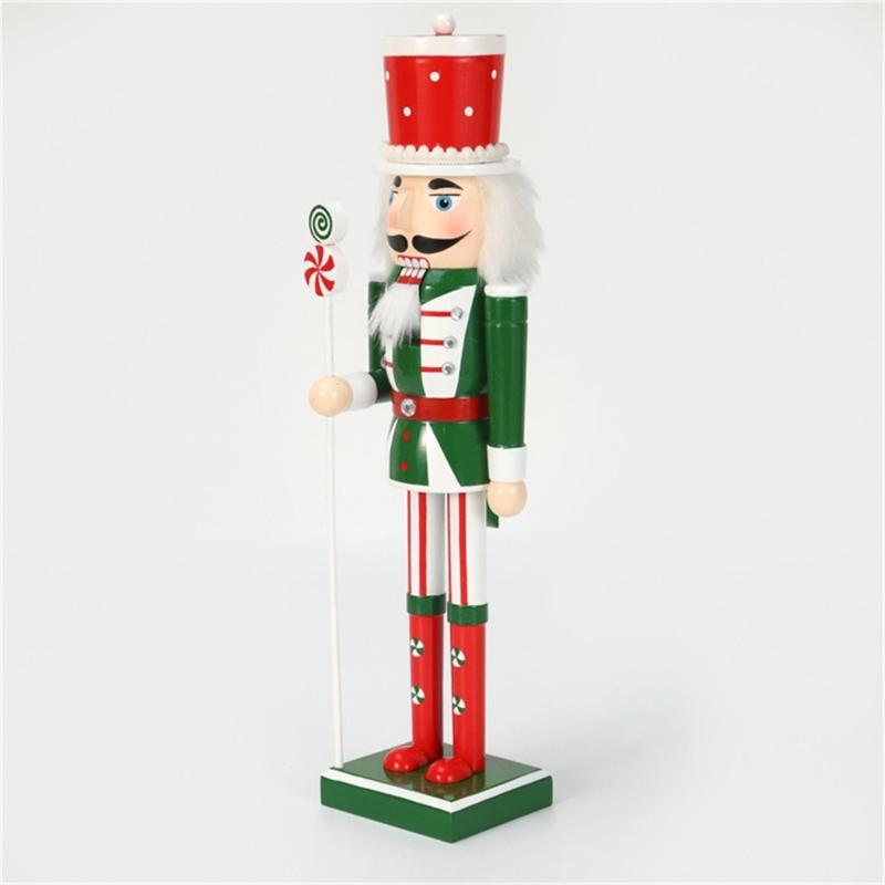 Christmas Nutcracker Wooden Retro Nutcracker Soldier Figurine Display for Kitchen Christmas Decorations