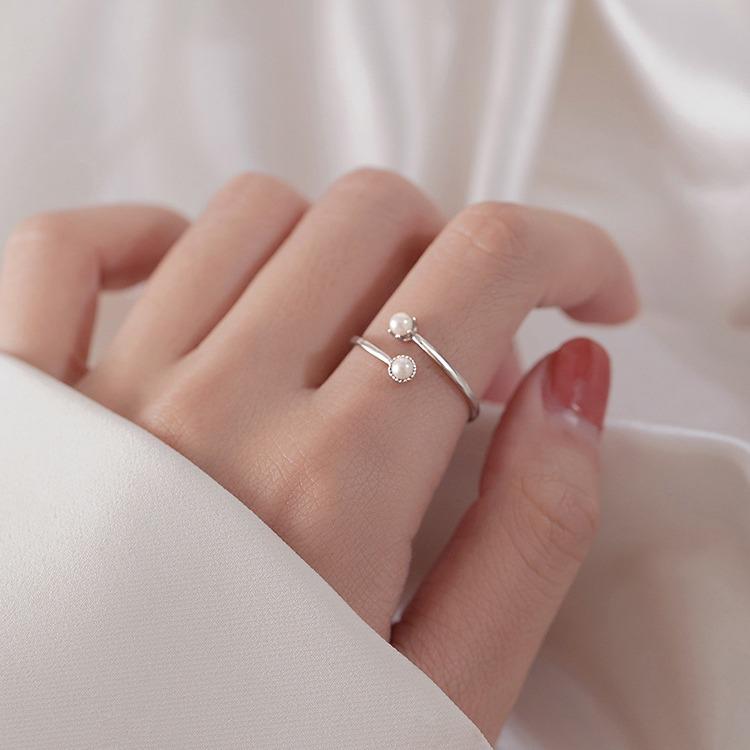 925 Pearl Ring - Japanese Minimalist Design, Luxury Index Finger Jewelry for Women