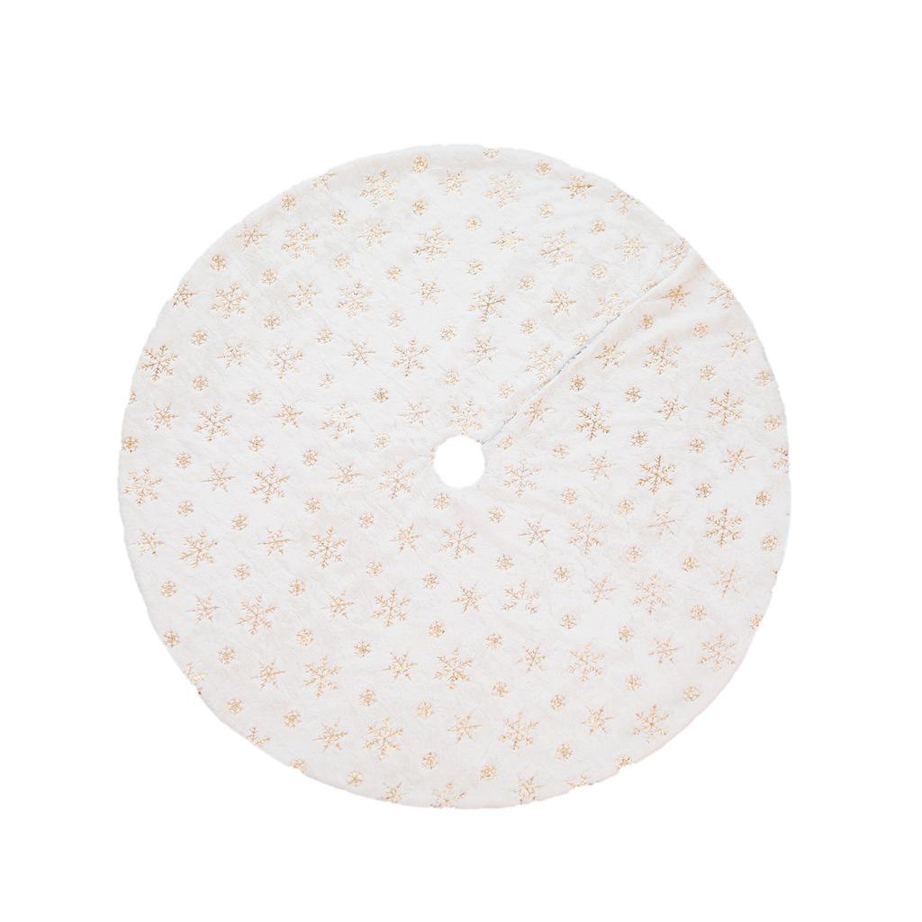 90/122cm Christmas Tree Skirt Faux Fur Carpet Snowflake White Plush Mat for Home Xmas Tree New Year Decor Noel Apron Ornament