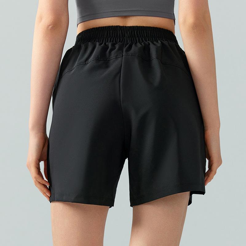 Women's High-Waist Loose-Fit Sports Shorts: European & American Style, Elastic, Wide-Leg, Hip-Lifting, 4-Inch