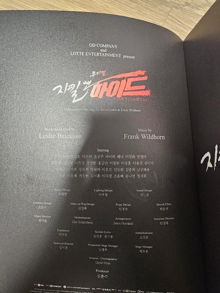 Musical Jekyll & Hyde Program Book, Cho Seung-woo, Hong Kwang-ho, 2018-2019 Used